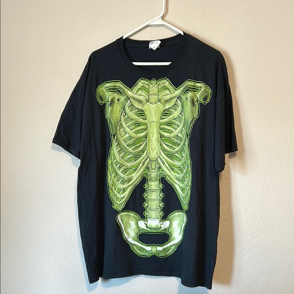 (2) Halloween Glow In The Dark Skeleton T-shirts